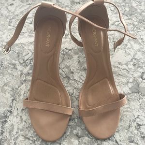 Never worn ankle strap open toe nude heels